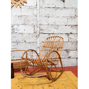 Rocking-chair en rotin clair n°66