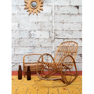 Rocking-chair en rotin clair n°66