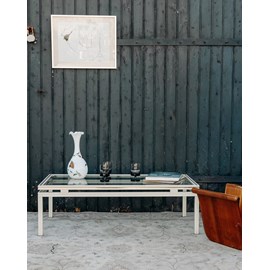 Table basse en verre et métal n°842