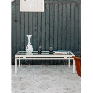 Table basse en verre et métal n°842