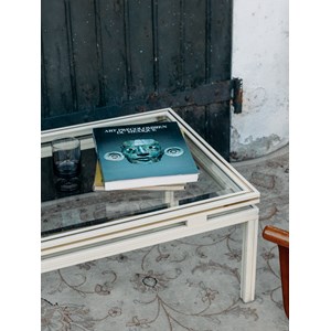 Table basse en verre et métal n°842