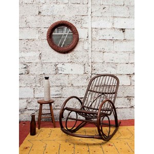 Rocking-chair en rotin foncé n°69
