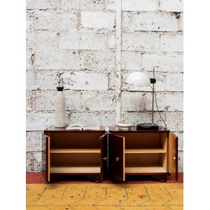 Paire de chevets en bois foncé n°690