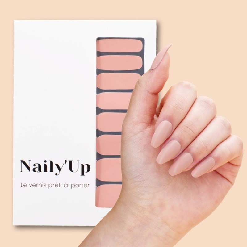 Vernis autocollant rose peach - manucure facile longue tenue