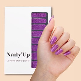 Vernis autocollant shining purple - manucure facile longue tenue