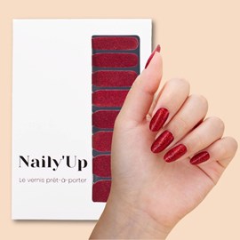 Vernis autocollant shining red - manucure facile longue tenue