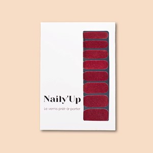 Vernis autocollant shining red - manucure facile longue tenue Rouge pailleté