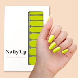 Vernis autocollant neon yellow - manucure facile longue tenue