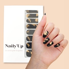 Vernis autocollant black gold - manucure facile longue tenue