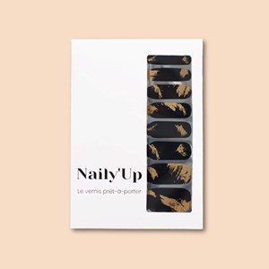 Vernis autocollant black gold - manucure facile longue tenue All black and brass