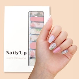 Vernis autocollant botanical pink - manucure facile longue tenue
