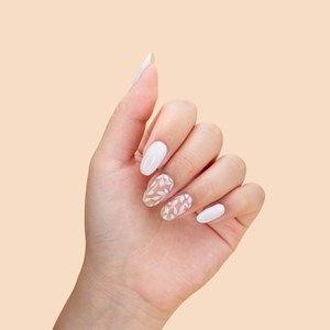 Vernis autocollant spring time - manucure facile longue tenue Blanc fleuri