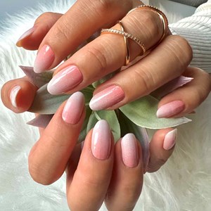 Vernis autocollant shiny babyboomer - manucure facile longue tenue Babyboomer rose pailleté