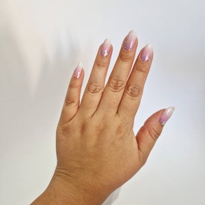 Vernis autocollant baby boomer glitter - manucure facile longue tenue Babyboomer rose confettis