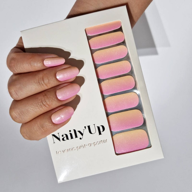 Vernis autocollant twinkle pink - manucure facile longue tenue