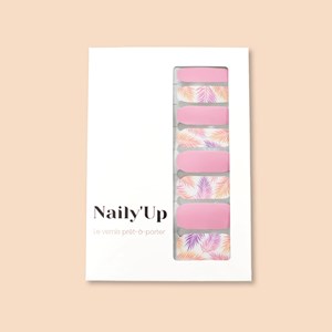 Vernis autocollant pink foliage - manucure facile longue tenue Rose tropicale