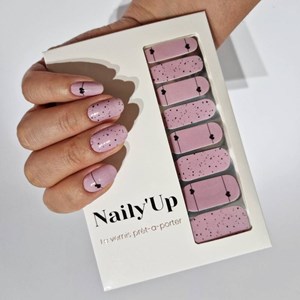 Vernis autocollant dream glaze - manucure facile longue tenue Rose mauve cœurs et confettis