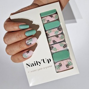 Vernis autocollant tropic breeze - manucure facile longue tenue Vert d’eau et rose tropical