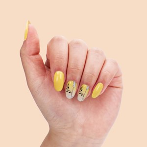 Vernis autocollant sunlight - manucure facile longue tenue Jaune soleil et feuillage noir
