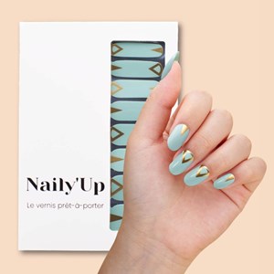 Vernis autocollant mint goldy - manucure facile longue tenue Menthe et or graphique