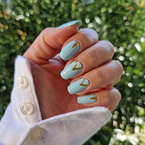 Vernis autocollant mint goldy - manucure facile longue tenue Menthe et or graphique