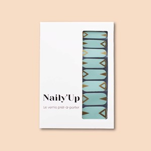 Vernis autocollant mint goldy - manucure facile longue tenue Menthe et or graphique