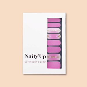 Vernis autocollant pink girly - manucure facile longue tenue Rose girly à motifs