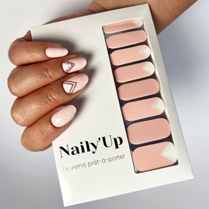 Vernis autocollant nude geometrie - manucure facile longue tenue Nude graphique