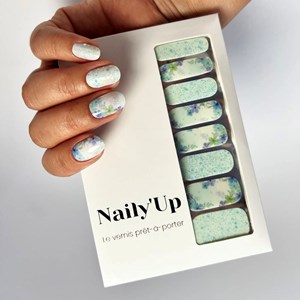 Vernis autocollant floral frost - manucure facile longue tenue Menthe givrée fleurie