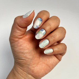 Vernis autocollant floral frost - manucure facile longue tenue Menthe givrée fleurie
