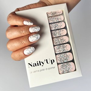 Vernis autocollant frost glitter - manucure facile longue tenue Rose confettis
