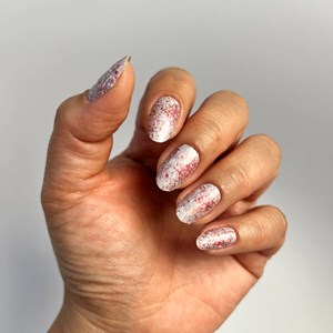 Vernis autocollant blushing glitter - manucure facile longue tenue Argent rubis