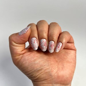 Vernis autocollant blushing glitter - manucure facile longue tenue Argent rubis