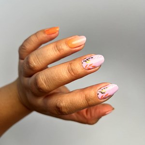 Vernis autocollant sunset bloom - manucure facile longue tenue Sunset fleuri