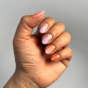 Vernis autocollant sunset bloom - manucure facile longue tenue Sunset fleuri
