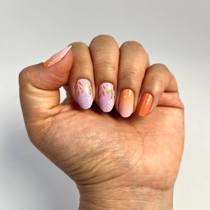 Vernis autocollant sunset bloom - manucure facile longue tenue Sunset fleuri