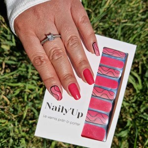 Vernis autocollant sunny days - manucure facile longue tenue Rouge wavy