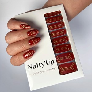 Vernis autocollant red gold - manucure facile longue tenue Rouge doré