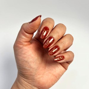 Vernis autocollant red gold - manucure facile longue tenue Rouge doré