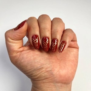 Vernis autocollant red gold - manucure facile longue tenue Rouge doré