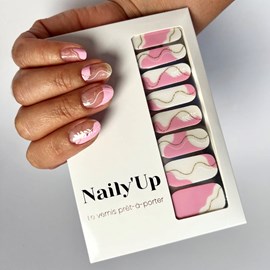 Vernis autocollant pink waves - manucure facile longue tenue