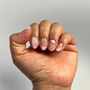 Vernis autocollant pink waves - manucure facile longue tenue Wavy rose transparent