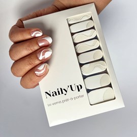Vernis autocollant white waves - manucure facile longue tenue