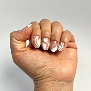 Vernis autocollant white waves - manucure facile longue tenue Blanc wavy