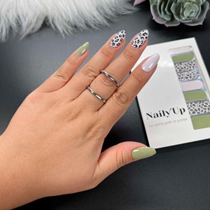 Vernis autocollant green leopard - manucure facile longue tenue Léopard kaki