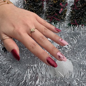 Vernis autocollant éclat de renne - manucure facile longue tenue Renne pailleté