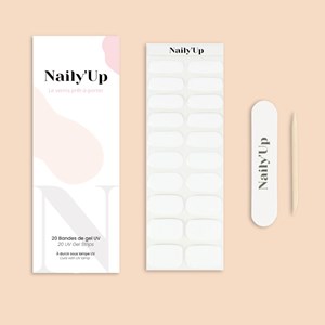 Stickers ongles en gel blanc neige - manucure facile en gel uv Blanc