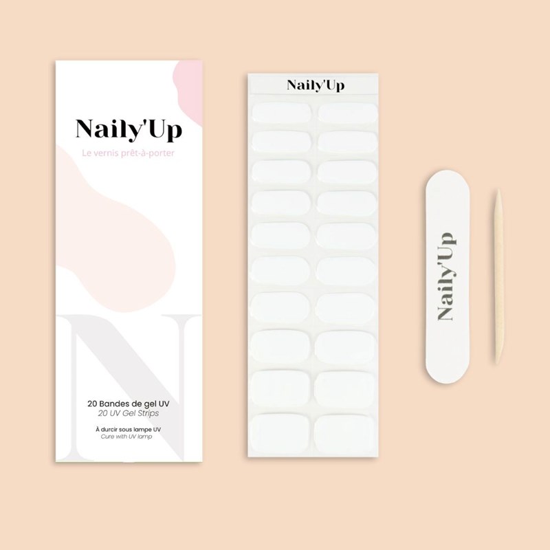 Stickers ongles en gel blanc neige - manucure facile en gel uv