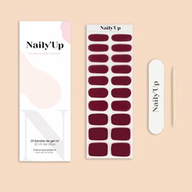 Stickers ongles en gel bordeaux chic - manucure facile en gel uv