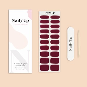 Stickers ongles en gel bordeaux chic - manucure facile en gel uv Bordeaux